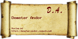 Demeter Andor névjegykártya
