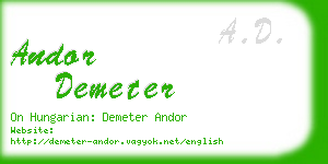 andor demeter business card